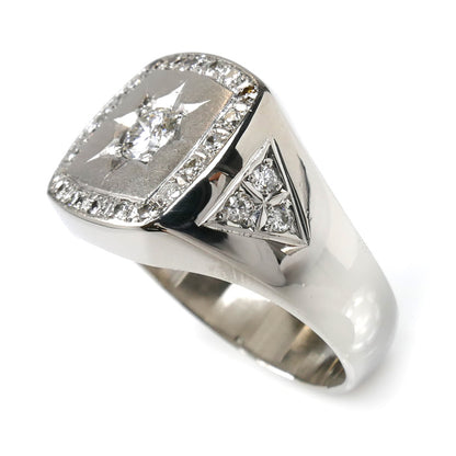 Pt900プラチナ リング・指輪 ダイヤモンド0.36ct/0.30ct 21号 21.0g メンズ【中古】【美品】
