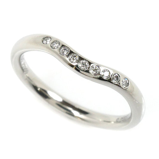 TIFFANY&Co. ティファニー Pt950プラチナ カーブド バンド リング・指輪 ダイヤモンド 9.5号 3.7g レディース【中古】