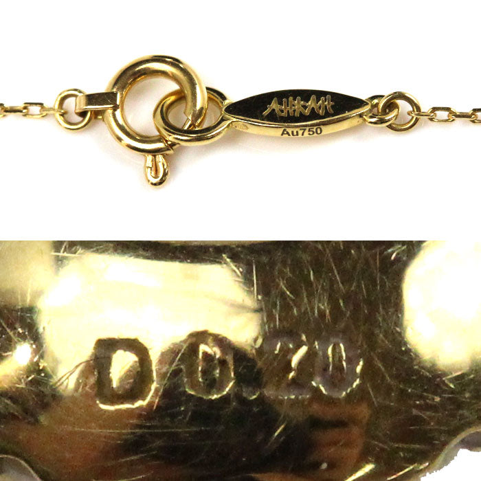 AHKAH アーカー K18YG イエローゴールド ヴィヴィアンローズ ネックレス VC0530010100 ダイヤモンド0.2ct 1.5g 37/40cm レディース【中古】