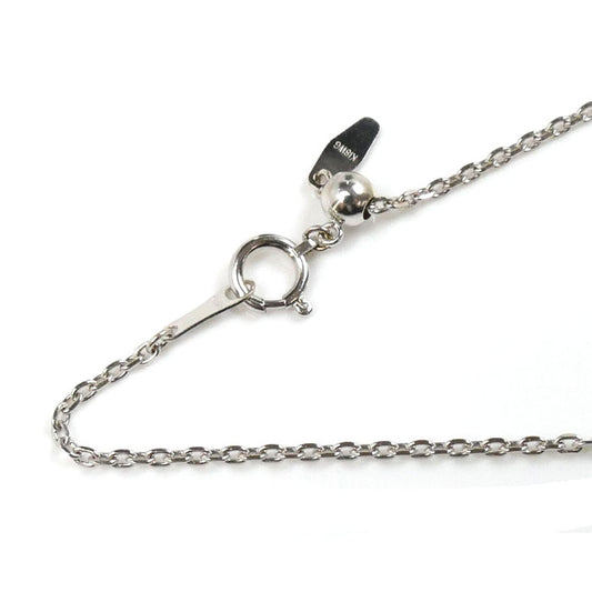 K18WG ホワイトゴールド ネックレス 小豆 3.9g ～45cm フリーチェーン カット小豆 ユニセックス【中古】