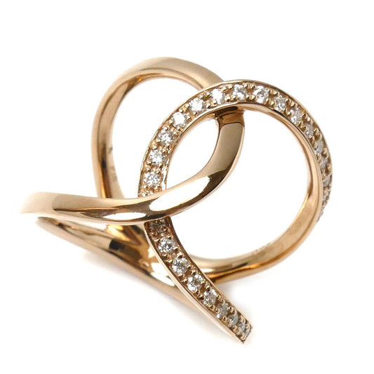 Vendome Aoyama ヴァンドーム青山 K18PG ピンクゴールド フープ マジック リング・指輪 AIAR2024__DI ダイヤモンド0.23ct 13号 6.3g レディース【中古】【美品】