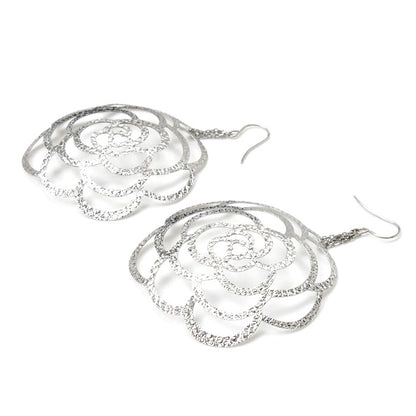 K18WG ホワイトゴールド ローズ ピアス 5.9g レディース【中古】