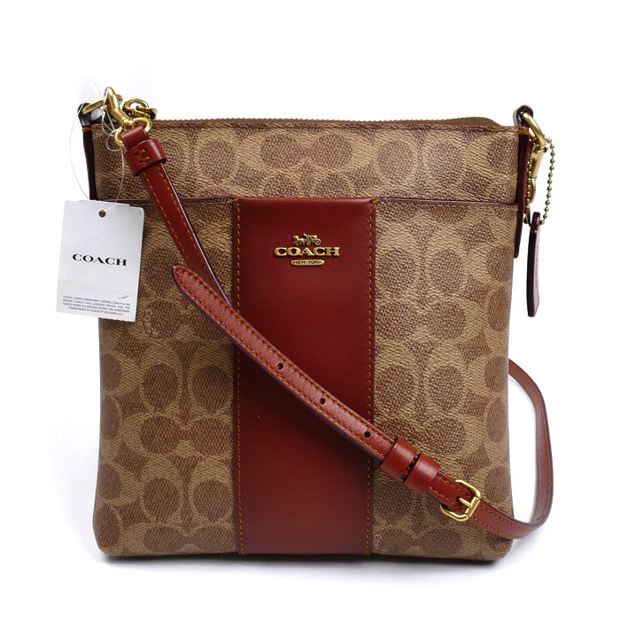 COACH コーチ キット メッセンジャー クロスボディ ショルダーバッグ ブラウン 41321 レディース【中古】【極美品】