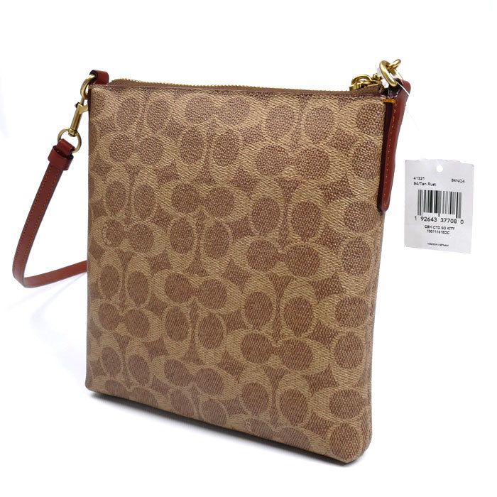 COACH コーチ キット メッセンジャー クロスボディ ショルダーバッグ ブラウン 41321 レディース【中古】【極美品】