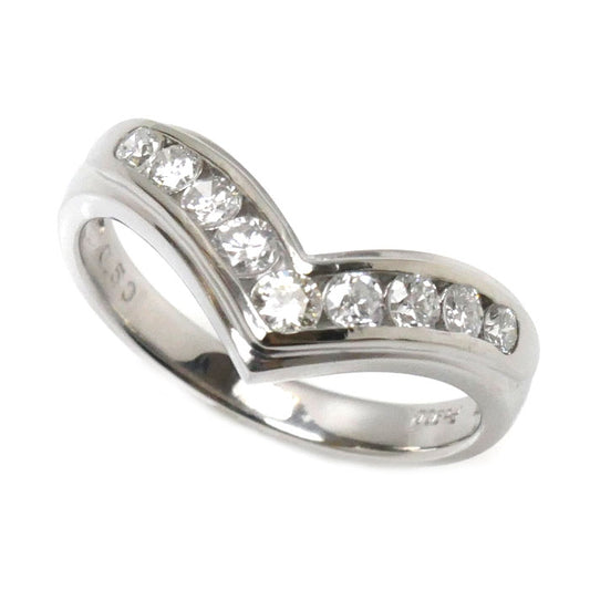 Pt900プラチナ V字 リング・指輪 ダイヤモンド0.50ct 13号 5.1g レディース【中古】