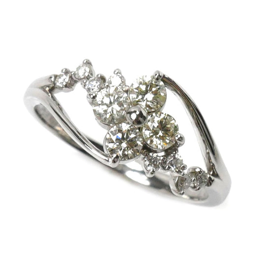 Pt900プラチナ リング・指輪 ダイヤモンド0.50ct 10.5号 3.2g フラワー レディース【中古】【美品】