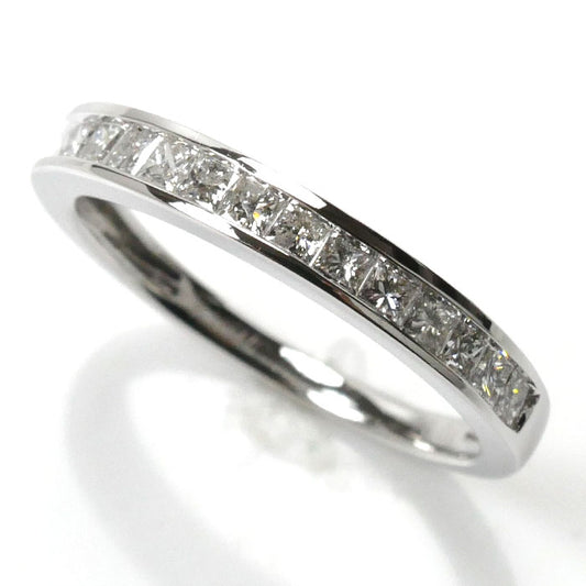 K18WG ホワイトゴールド ハーフエタニティ プリンセスカット リング・指輪 ダイヤモンド0.50ct 11号 2.1g レディース【中古】【美品】
