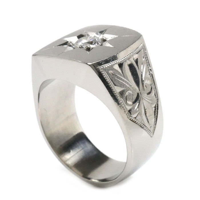 Pt900プラチナ リング・指輪 ダイヤモンド0.63ct 22号 43.0g メンズ【中古】【美品】