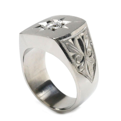 Pt900プラチナ リング・指輪 ダイヤモンド0.63ct 22号 43.0g メンズ【中古】【美品】