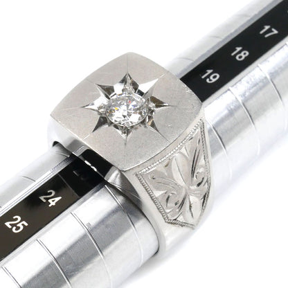 Pt900プラチナ リング・指輪 ダイヤモンド0.63ct 22号 43.0g メンズ【中古】【美品】