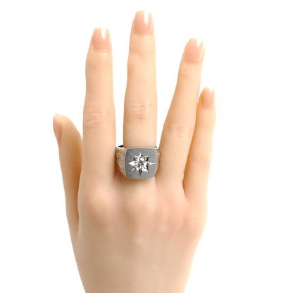 Pt900プラチナ リング・指輪 ダイヤモンド0.63ct 22号 43.0g メンズ【中古】【美品】