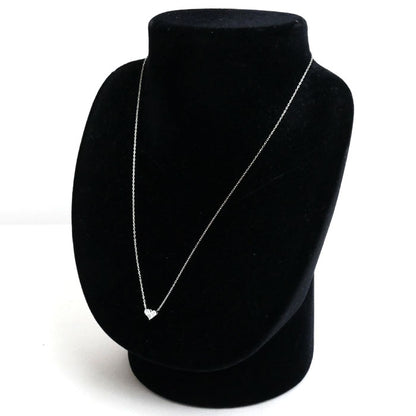 STAR JEWELRY スタージュエリー Pt850プラチナ ミステリアスハート ネックレス ダイヤモンド0.28ct 2.5g 42cm レディース【中古】【美品】