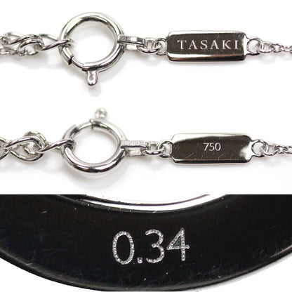TASAKI タサキ K18WG ホワイトゴールド チャンツ ネックレス P-16676-18KWG アコヤパール約8.0mm ダイヤモンド0.34ct 5.7g 41.5～46.5cm レディース【中古】【美品】