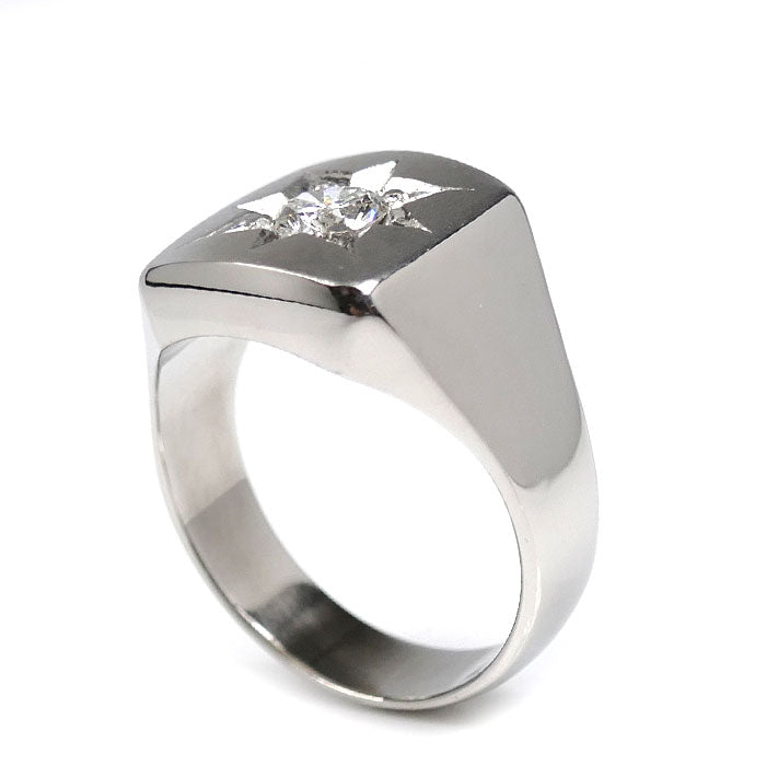 Pt900プラチナ リング・指輪 ダイヤモンド0.63ct 22.5号 24.6g メンズ【中古】【美品】