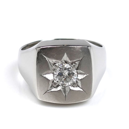 Pt900プラチナ リング・指輪 ダイヤモンド0.63ct 22.5号 24.6g メンズ【中古】【美品】