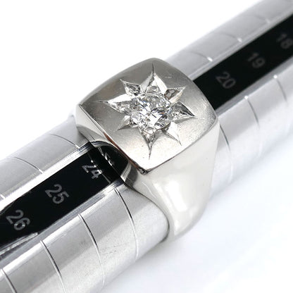 Pt900プラチナ リング・指輪 ダイヤモンド0.63ct 22.5号 24.6g メンズ【中古】【美品】
