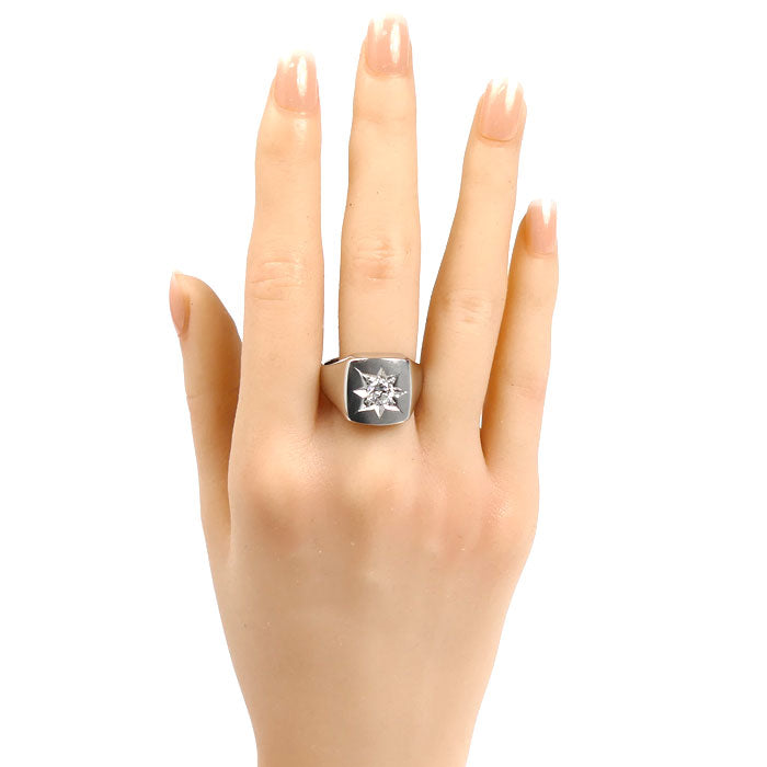 Pt900プラチナ リング・指輪 ダイヤモンド0.63ct 22.5号 24.6g メンズ【中古】【美品】