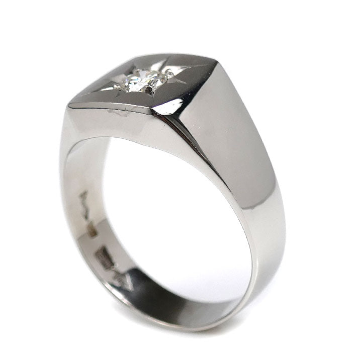 Pt900プラチナ リング・指輪 ダイヤモンド0.37ct 24号 19.6g メンズ【中古】【美品】
