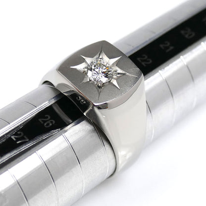 Pt900プラチナ リング・指輪 ダイヤモンド0.37ct 24号 19.6g メンズ【中古】【美品】