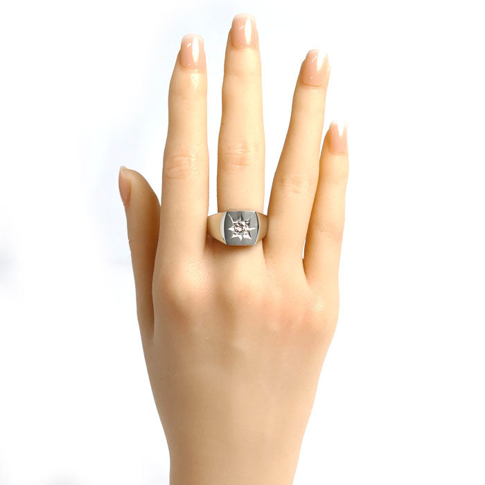 Pt900プラチナ リング・指輪 ダイヤモンド0.37ct 24号 19.6g メンズ【中古】【美品】