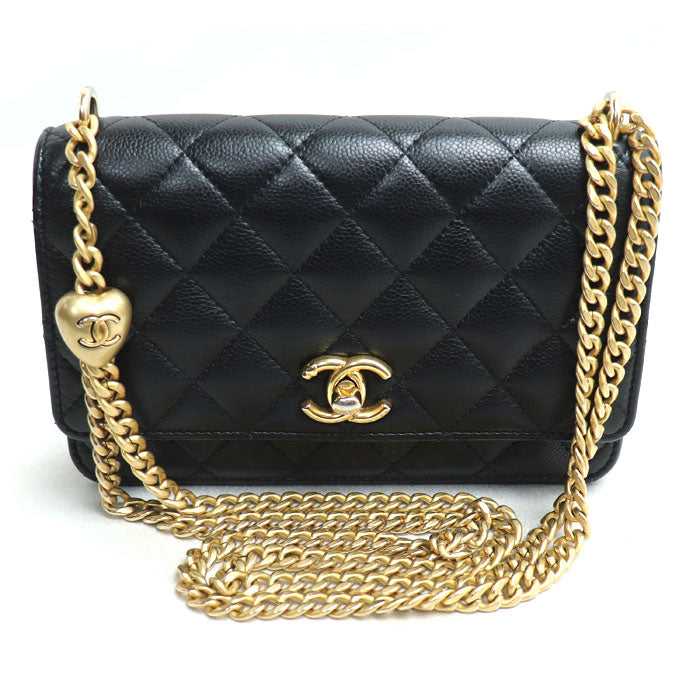 CHANEL シャネル マトラッセ チェーンウォレット 長財布 ブラック AP3201 レディース【中古】
