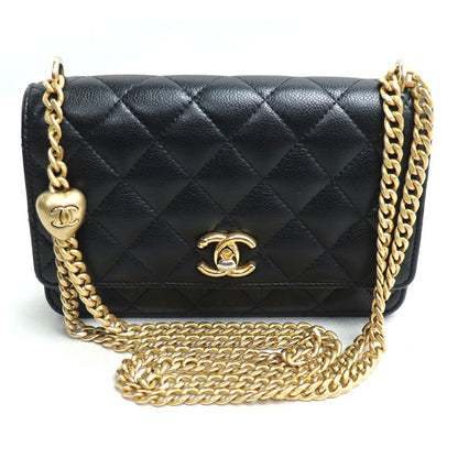CHANEL シャネル マトラッセ チェーンウォレット 長財布 ブラック AP3201 レディース【中古】