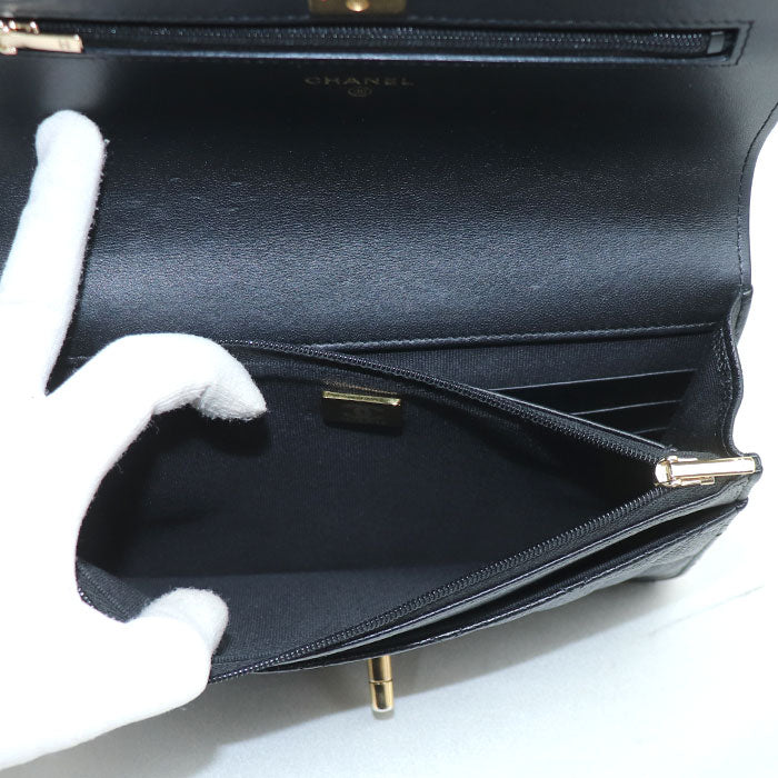 CHANEL シャネル マトラッセ チェーンウォレット 長財布 ブラック AP3201 レディース【中古】