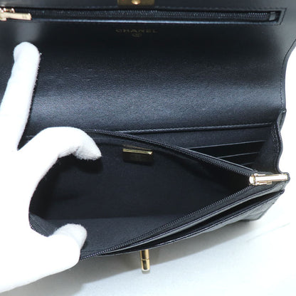CHANEL シャネル マトラッセ チェーンウォレット 長財布 ブラック AP3201 レディース【中古】
