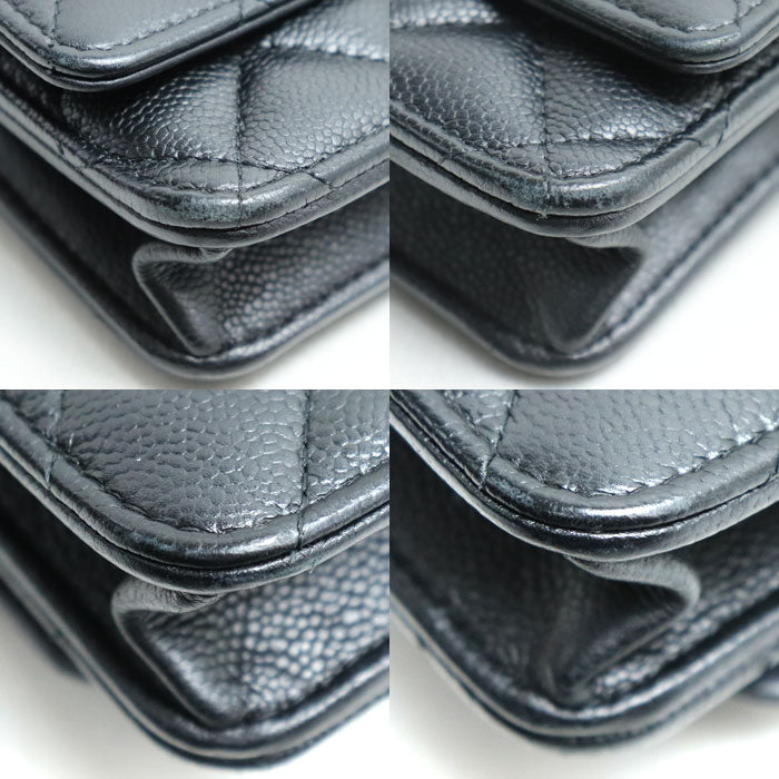 CHANEL シャネル マトラッセ チェーンウォレット 長財布 ブラック AP3201 レディース【中古】