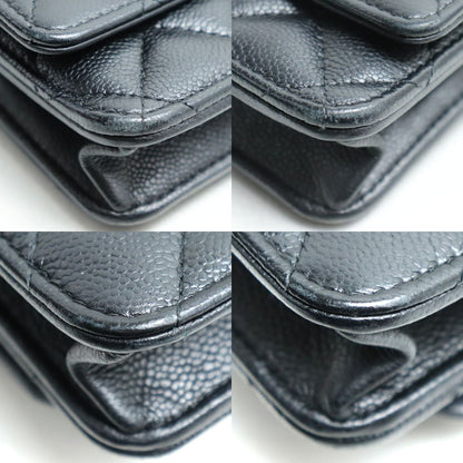 CHANEL シャネル マトラッセ チェーンウォレット 長財布 ブラック AP3201 レディース【中古】