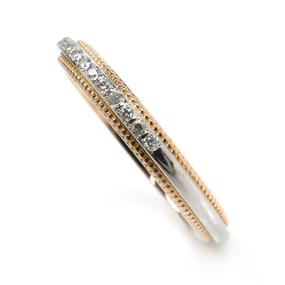 Vendome Aoyama ヴァンドーム青山 Pt950プラチナ K18PG ピンクゴールド ミルグラニュール ダイヤ リング・指輪 AM_R0030 ダイヤモンド 10号 2.4g レディース【中古】