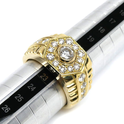 K18YG イエローゴールド リング・指輪 ダイヤモンド0.56ct/1.226ct 22号 28.7g メンズ【中古】