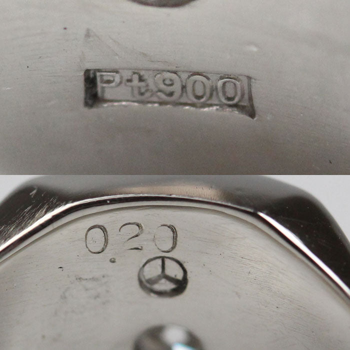 Pt900プラチナ 印台 リング・指輪 ダイヤモンド0.20ct 19号 13.7g メンズ【中古】