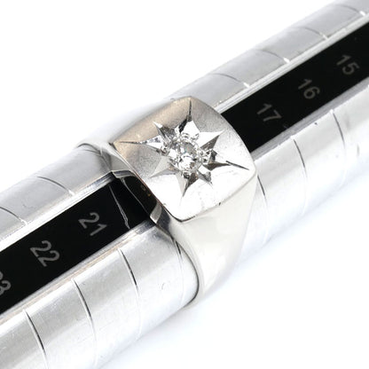 Pt900プラチナ 印台 リング・指輪 ダイヤモンド0.20ct 19号 13.7g メンズ【中古】