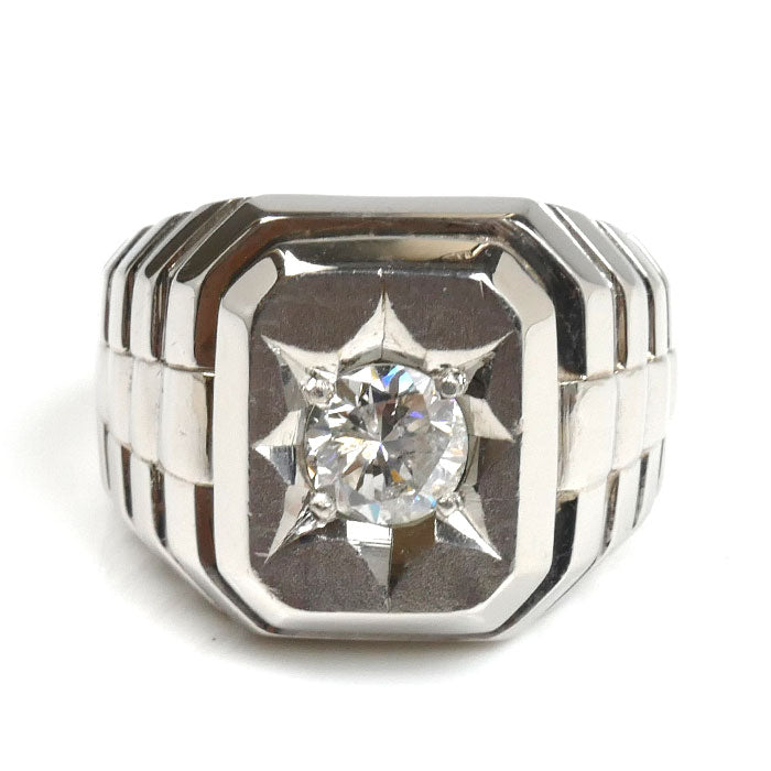 Pt900プラチナ リング・指輪 ダイヤモンド1.155ct 20号 29.8g メンズ【中古】【美品】