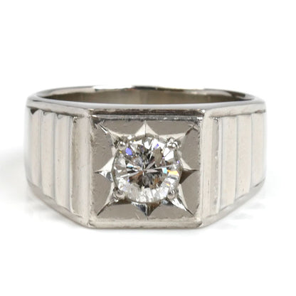 Pt900プラチナ リング・指輪 ダイヤモンド0.93ct 24.5号 24.2g メンズ【中古】