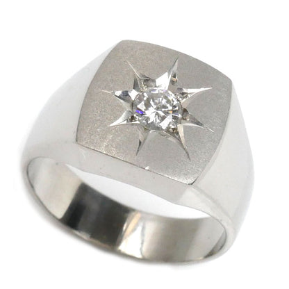 Pt900プラチナ 印台 リング・指輪 ダイヤモンド0.26ct 18号 19.1g メンズ【中古】
