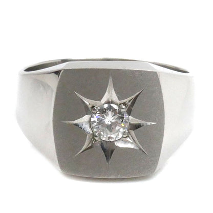 Pt900プラチナ 印台 リング・指輪 ダイヤモンド0.26ct 18号 19.1g メンズ【中古】