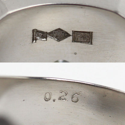 Pt900プラチナ 印台 リング・指輪 ダイヤモンド0.26ct 18号 19.1g メンズ【中古】