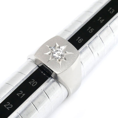Pt900プラチナ 印台 リング・指輪 ダイヤモンド0.26ct 18号 19.1g メンズ【中古】