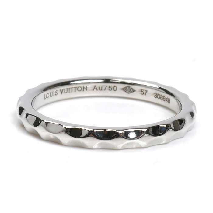 LOUIS VUITTON ルイ・ヴィトン K18WG ホワイトゴールド マリッジリング モノグラム・アンフィニ リング・指輪 Q9F71K 17号 57 4.3g レディース【中古】【美品】