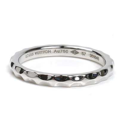LOUIS VUITTON ルイ・ヴィトン K18WG ホワイトゴールド マリッジリング モノグラム・アンフィニ リング・指輪 Q9F71K 17号 57 4.3g レディース【中古】【美品】