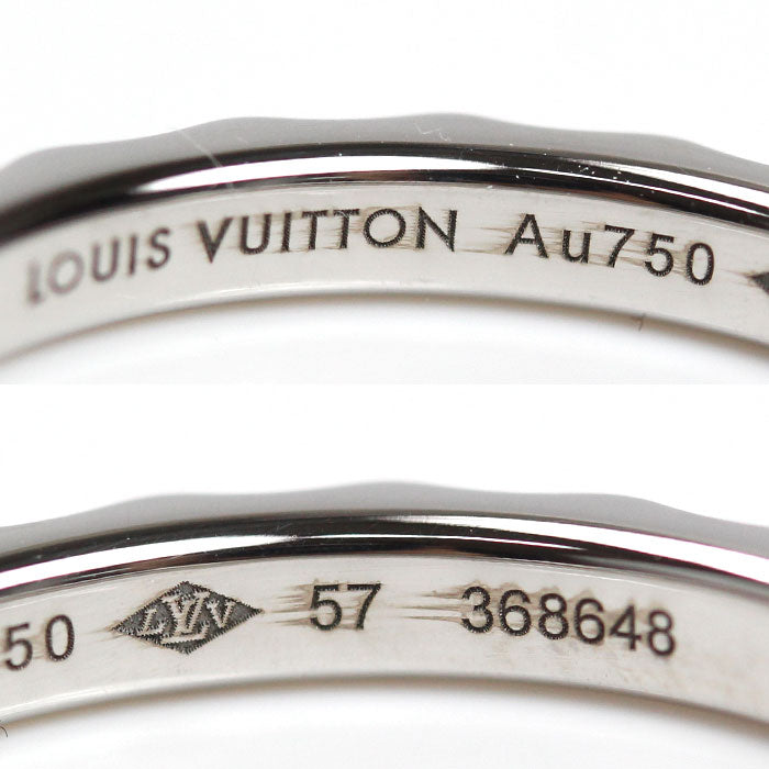 LOUIS VUITTON ルイ・ヴィトン K18WG ホワイトゴールド マリッジリング モノグラム・アンフィニ リング・指輪 Q9F71K 17号 57 4.3g レディース【中古】【美品】