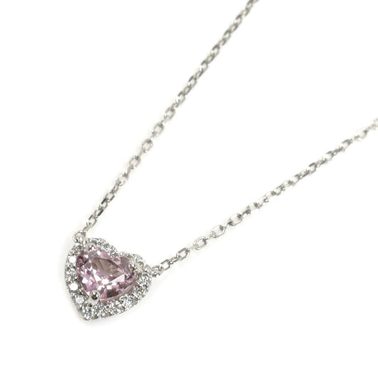 Vendome Aoyama ヴァンドーム青山 Pt950プラチナ Pt850プラチナ ハート ネックレス ピンクトルマリン ダイヤモンド 1.8g 40cm レディース【中古】