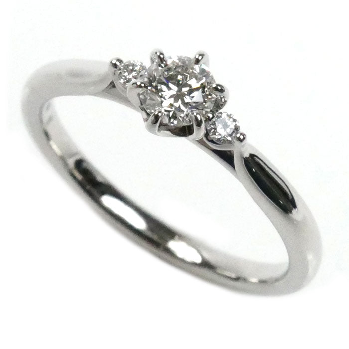 NIWAKA 俄 Pt950プラチナ 白鈴 リング・指輪 3456N2 ダイヤモンド0.217ct 9号 3.1g レディース【中古】【美品】