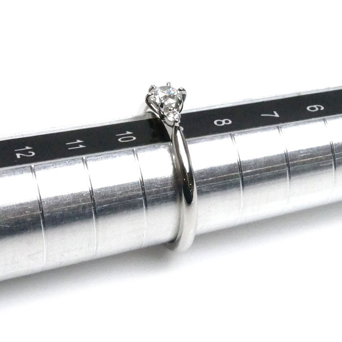 NIWAKA 俄 Pt950プラチナ 白鈴 リング・指輪 3456N2 ダイヤモンド0.217ct 9号 3.1g レディース【中古】【美品】