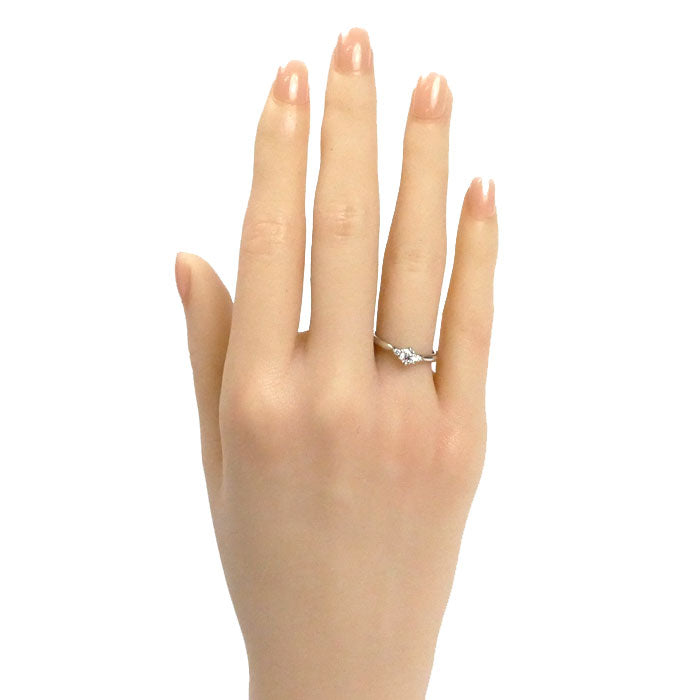 NIWAKA 俄 Pt950プラチナ 白鈴 リング・指輪 3456N2 ダイヤモンド0.217ct 9号 3.1g レディース【中古】【美品】