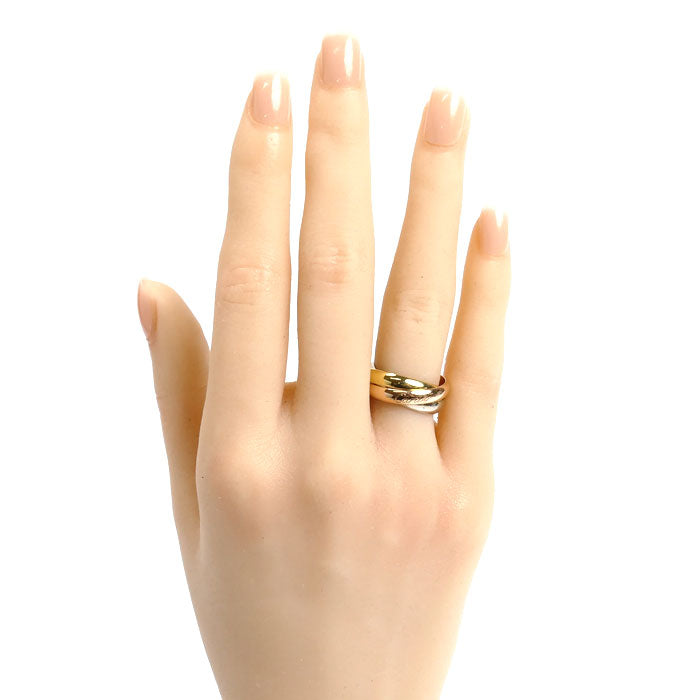 CARTIER カルティエ K18YG イエローゴールド K18WG ホワイトゴールド K18PG トリニティ リング・指輪 10.5号 51 7.5g レディース【中古】【美品】