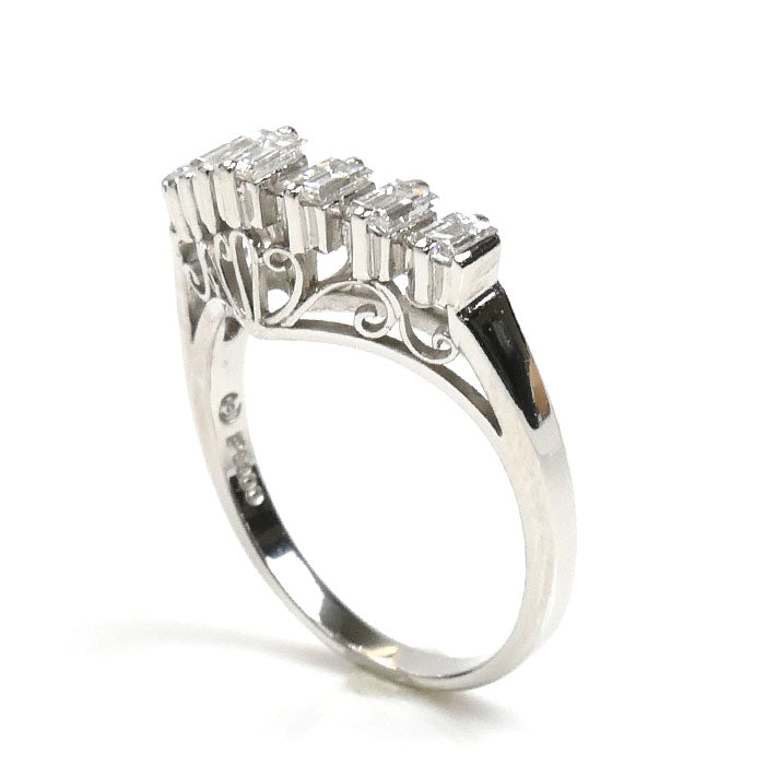 TASAKI タサキ Pt900プラチナ リング・指輪 ダイヤモンド0.64ct 10.5号 4.1g V字 レディース【中古】【美品】