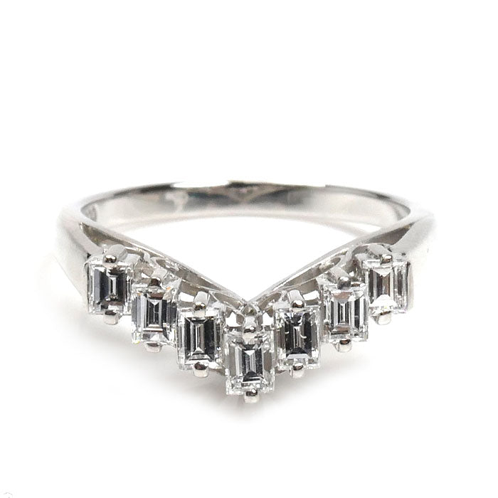 TASAKI タサキ Pt900プラチナ リング・指輪 ダイヤモンド0.64ct 10.5号 4.1g V字 レディース【中古】【美品】